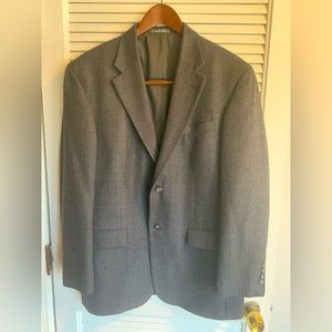 Oscar de la Renta men’s blue plaid lambswool sport coat size 42R